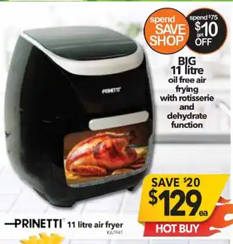 Cheap as Chips Prinetti 11 Litre Air Fryer offer