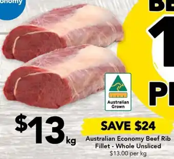 Drakes Australian Economy Beef Rib Fillet - Whole Unsliced offer