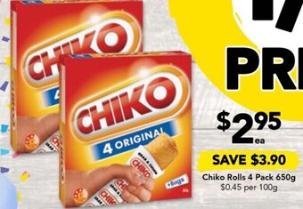 Drakes Chiko Rolls 4 Pack 650g offer