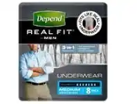 Depend Real Fit for Men Underwear Medium 8 Pack