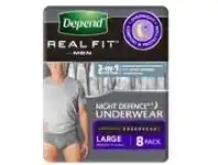 Cincotta Chemist Depend Real Fit for Men Night Defence Underwear Large 8 Pack offer
