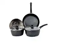 Harris Scarfe Davis & Waddell 4pc Marblon Forged Aluminium Cookset offer