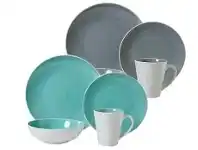 Harris Scarfe Soren 16pc Marlow Dinner Sets Teal or Grey offer
