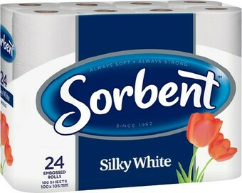 IGA Sorbent Silky White Embossed Rolls 24 Pack offer