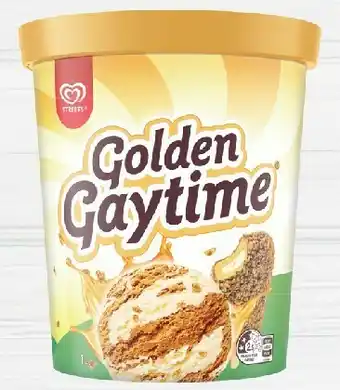 IGA Streets Paddle Pop Rainbow, Choc Banana, Bubble O'Bill or Golden Gaytime 1 Litre offer