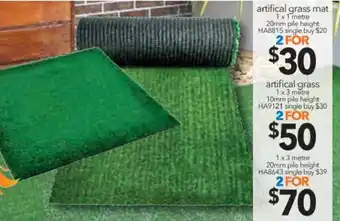 Cheap as Chips Artificial Grass 1x1metre offer