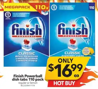 Cheap as Chips Finish Powerball Dish 110 pack offer