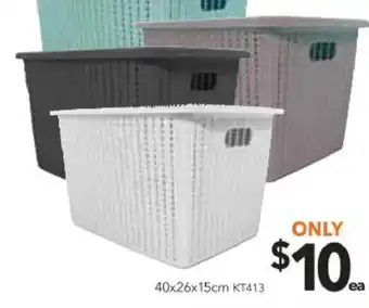 Cheap as Chips Plastic Knit Basket with Lid 40x26x15cm offer