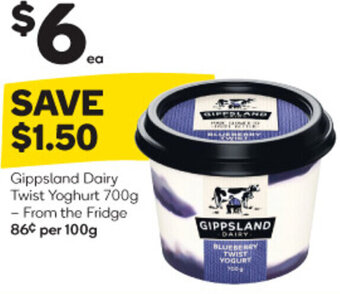 Woolworths Gippsland Dairy Twist Yoghurt 700g offer