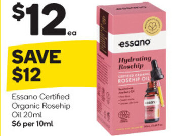 Woolworths Essano Certified Organic Rosehip Oil 20ml offer