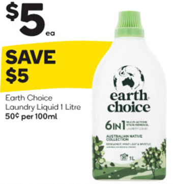 Woolworths Earth Choice Laundry Liquid 1 Litre offer