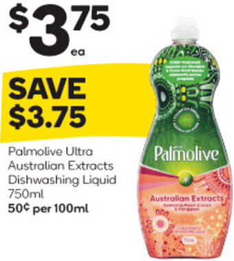 Woolworths Palmolive Ultra Australian Extracts Dishwashing Liquid 750ml offer