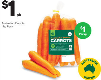 Woolworths Australian Carrots 1 kg Pack offer
