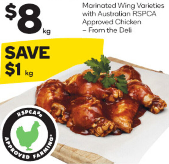 Marinated Wing Varieties with Australian RSPCA Approved Chicken From