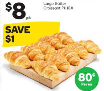 Woolworths Large Butter Croissant Pk 10# offer