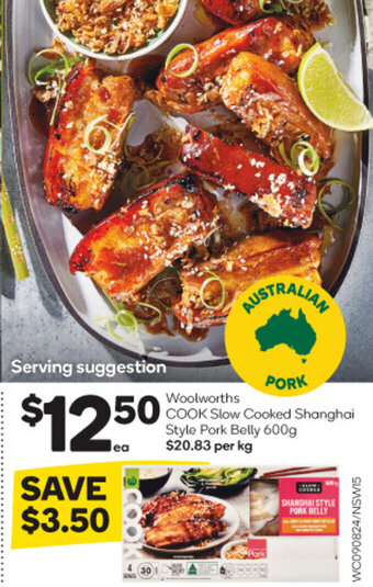 Woolworths Woolworths COOK Slow Cooked Shanghai Style Pork Belly 600g offer