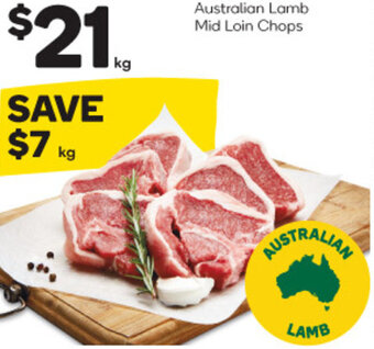 Woolworths Australian Lamb Mid Loin Chops offer