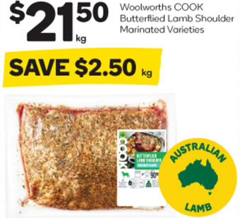Woolworths Woolworths COOK Butterflied Lamb Shoulder Marinated Varieties offer
