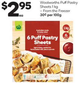 Woolworths Woolworths Puff Pastry Sheets 1 kg offer