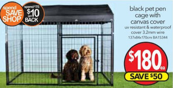 Cheap as Chips Black Pet Pen Cage with Canvas Cover offer