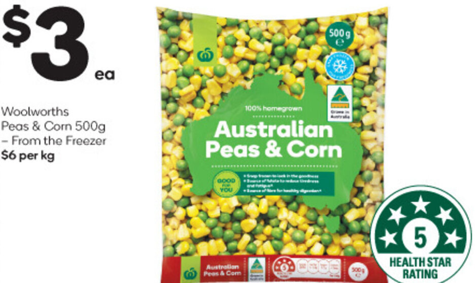 Woolworths Peas & Corn 500g offer at Woolworths