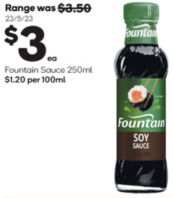 Woolworths Fountain Sauce 250ml offer