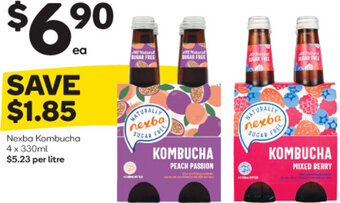 Woolworths Nexba Kombucha 4 x 330ml offer