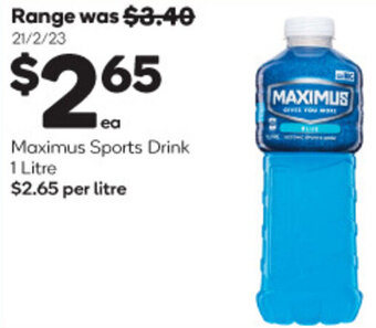 Woolworths Maximus Sports Drink 1 Litre offer