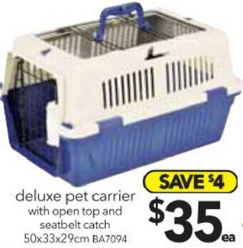 Cheap as Chips Deluxe Pet Carrier with Open Top and Seatbelt Catch offer