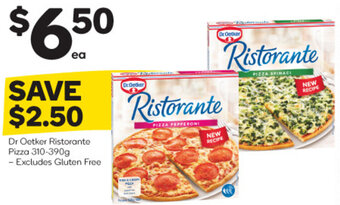 Woolworths Dr Oetker Ristorante Pizza 310-390g - Excludes Gluten Free offer