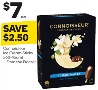 Woolworths Connoisseur Ice Cream Sticks 360-456ml offer