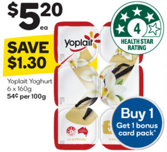 Woolworths Yoplait Yoghurt 6 x 160g offer