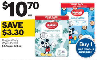 Woolworths Huggies Baby Wipes Pk 240 offer