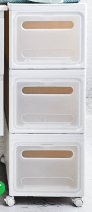 Woolworths Inspire Stackable Storage Bin with Wheels 3 Pack offer