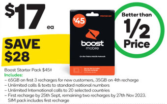 Woolworths Boost Starter Pack $45+ offer
