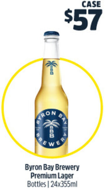 Woolworths Byron Bay Brewery Premium Lager Bottles | 24x355ml offer