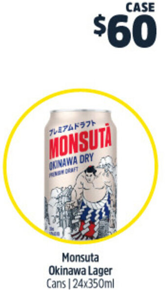 Woolworths Monsuta Okinawa Lager Cans | 24x350ml offer