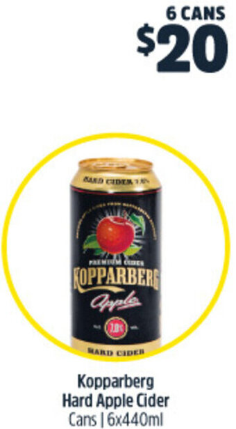 Woolworths Kopparberg Hard Apple Cider Cans | 6x440ml offer
