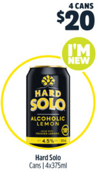 Woolworths 4 CANS Hard Solo Cans | 4x375ml offer