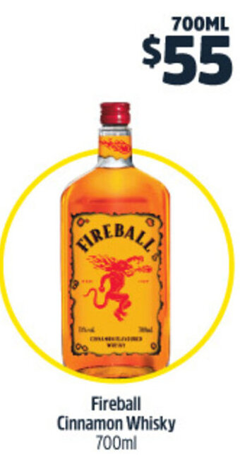 Woolworths Fireball Cinnamon Whisky 700ml offer