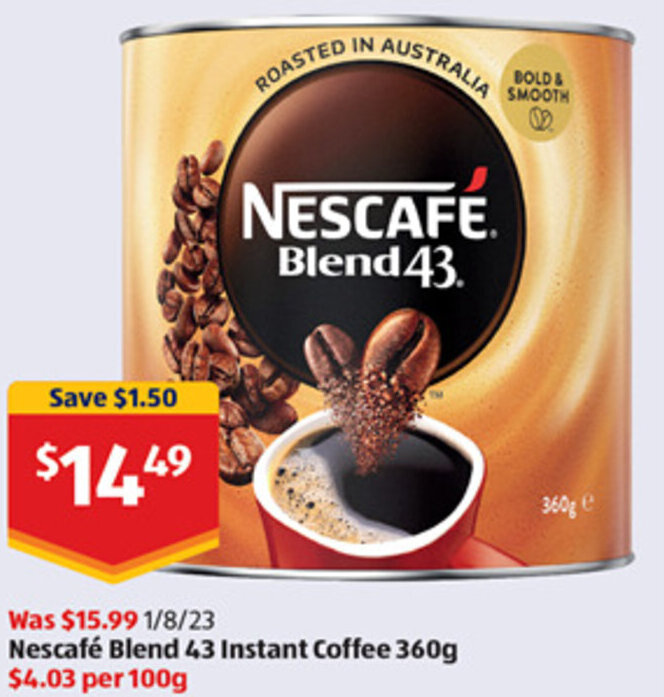 Nescafé Blend 43 Instant Coffee 360g offer at ALDI