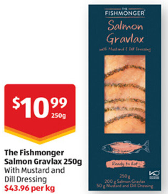 The Fishmonger Salmon Gravlax 250g offer at ALDI