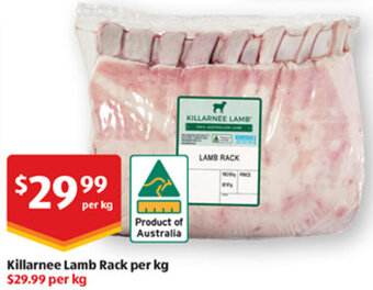 ALDI Killarnee Lamb Rack per kg offer