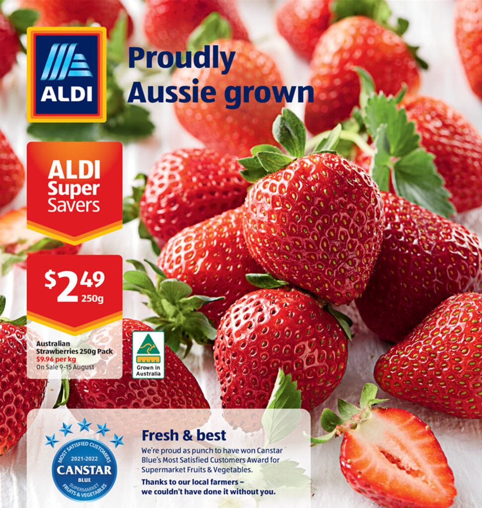 Australian Strawberries 250g offer at ALDI