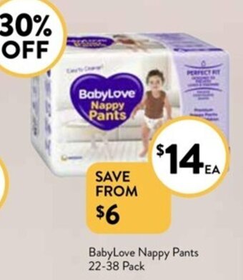Foodworks BabyLove Nappy Pants 22-38 Pack offer