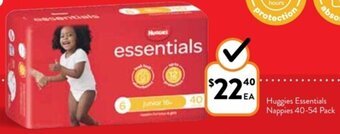 Foodworks Huggies Essentials Nappies 40-54 Pack offer