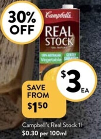 Foodworks Campbell's Real Stock 1L offer