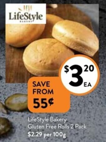 Foodworks LifeStyle Bakery Gluten Free Rolls 2 Pack offer