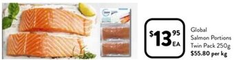 Foodworks Global Salmon Portions Twin Pack 250g offer