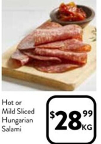 Foodworks Hot or Mild Sliced Hungarian Salami offer